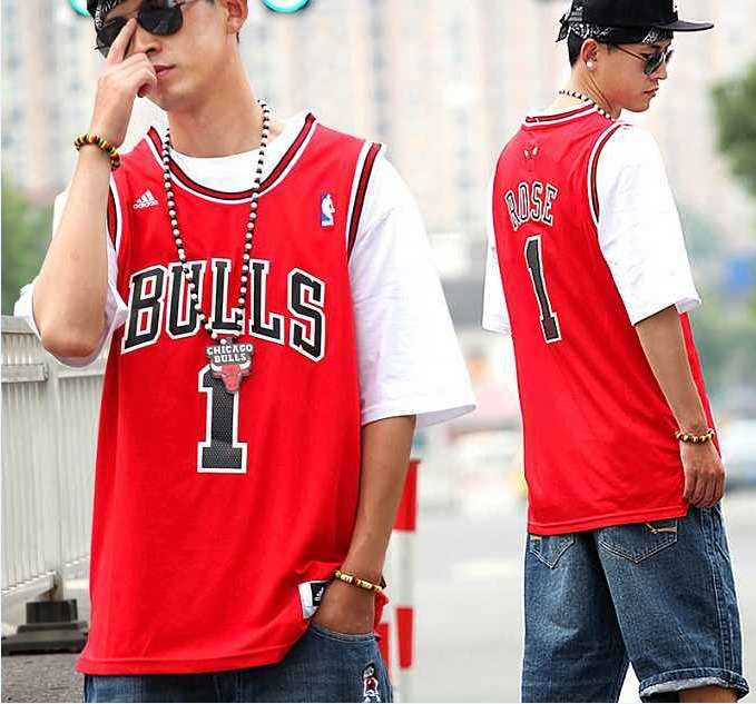 Men NBA Chicago Bulls #1 Rose red Game Nike Jerseys